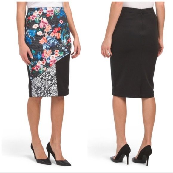 Nicole Miller New York Mix Print Pencil Skirt - Picture 2 of 7